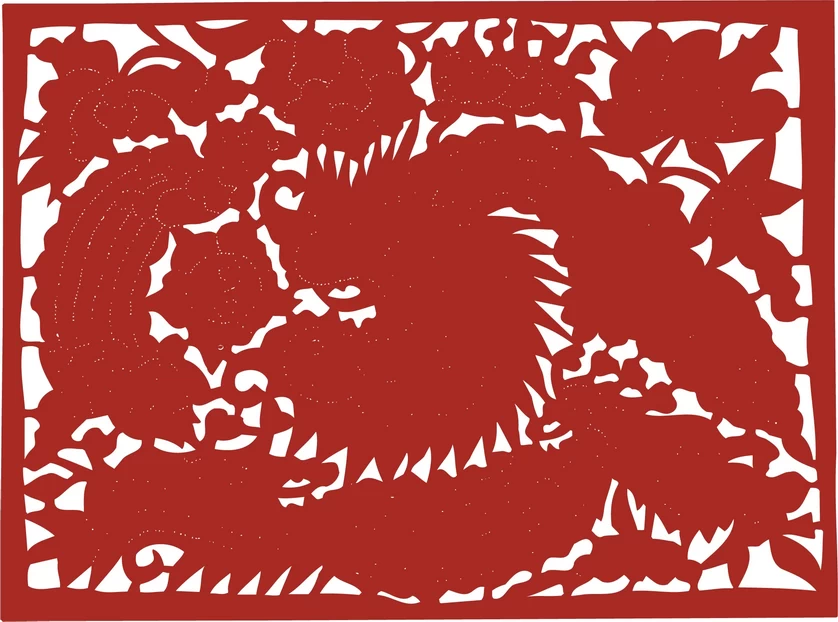 中国风中式传统喜庆民俗人物动物窗花剪纸插画边框AI矢量PNG素材【631】
